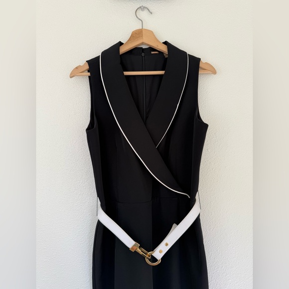 Tahari Collared V-Neck Scuba Jumpsuit - Picture 12 of 13